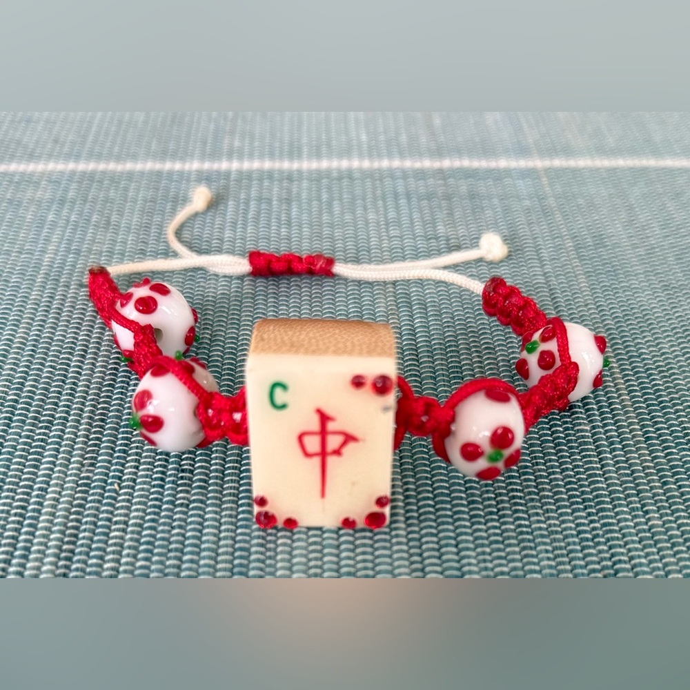 Mahjong Tile Beaded handcrafted Bracelet